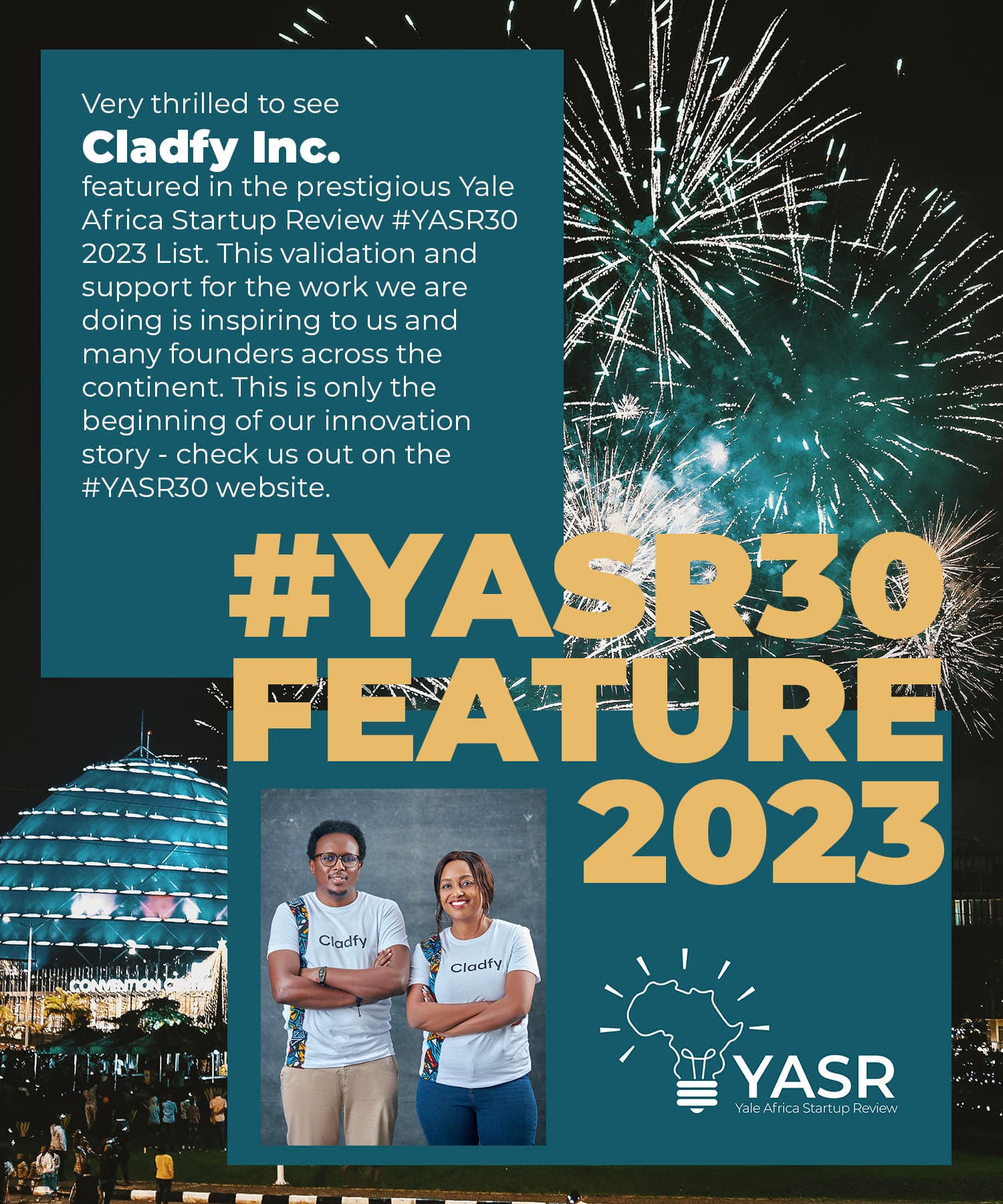 Cladfy was Featured in the prestigious YASR30 Magazine!
